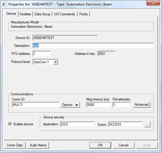 AutoCom EIE - Device Page AutoCom EIE - Device Page